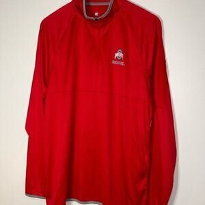 Colosseum The Ohio State University red long sleeve 1/4 zip size large